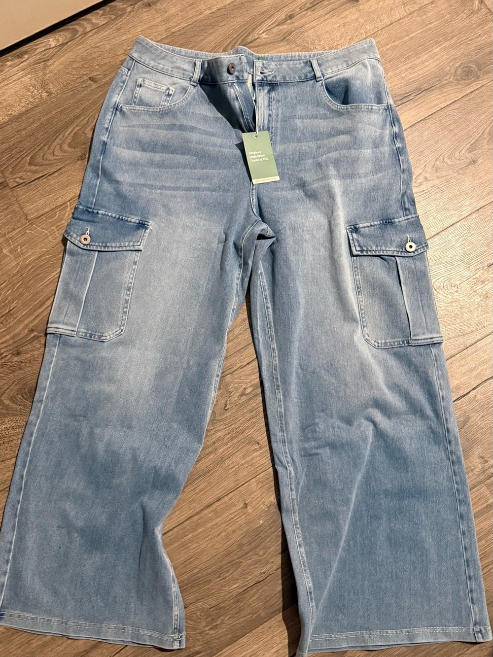 HALARA FLEX Light Blue Denim Cargo Pants #02781918